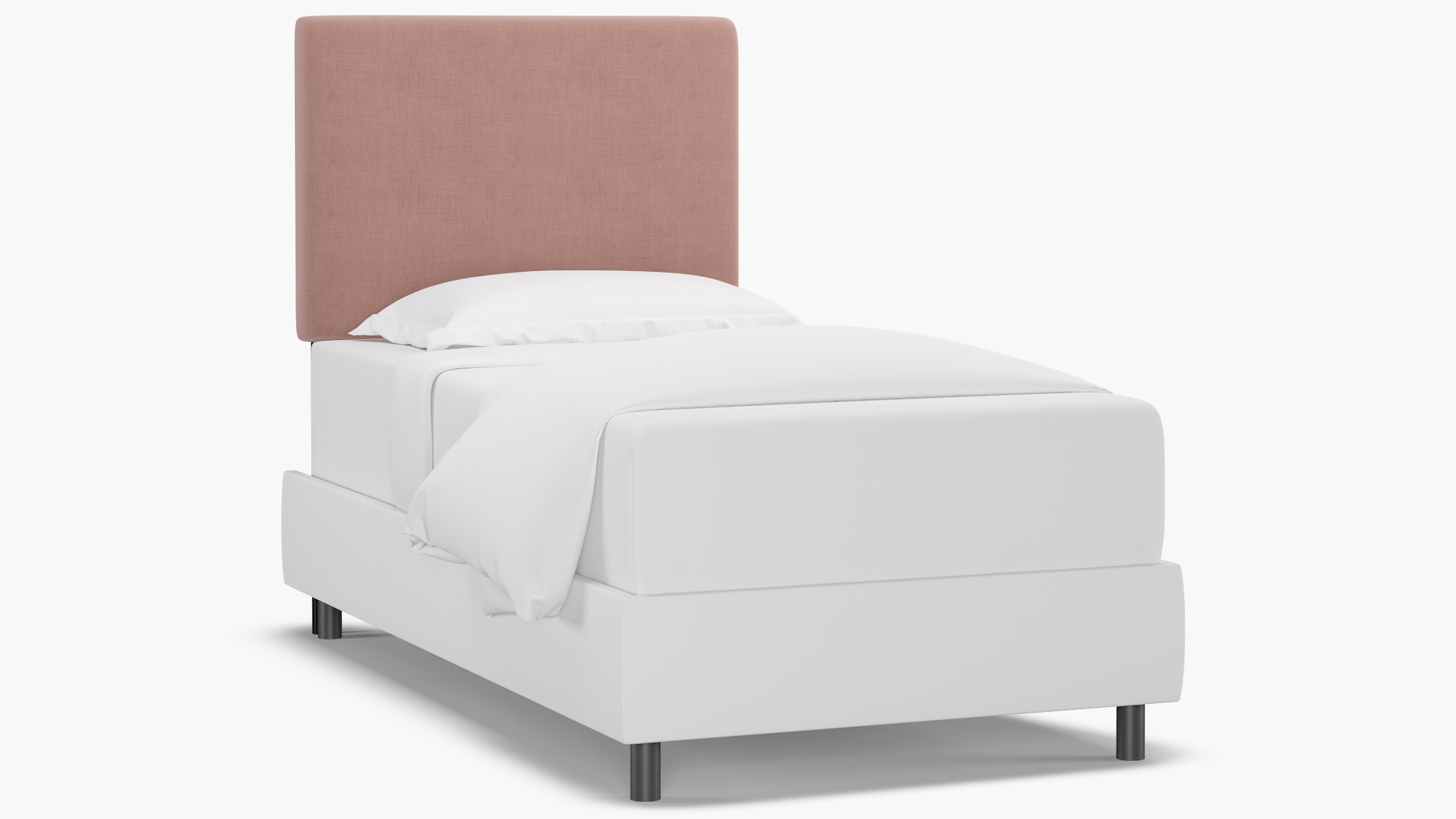 Square Back Headboard | Twin | Blush Linen by The Inside