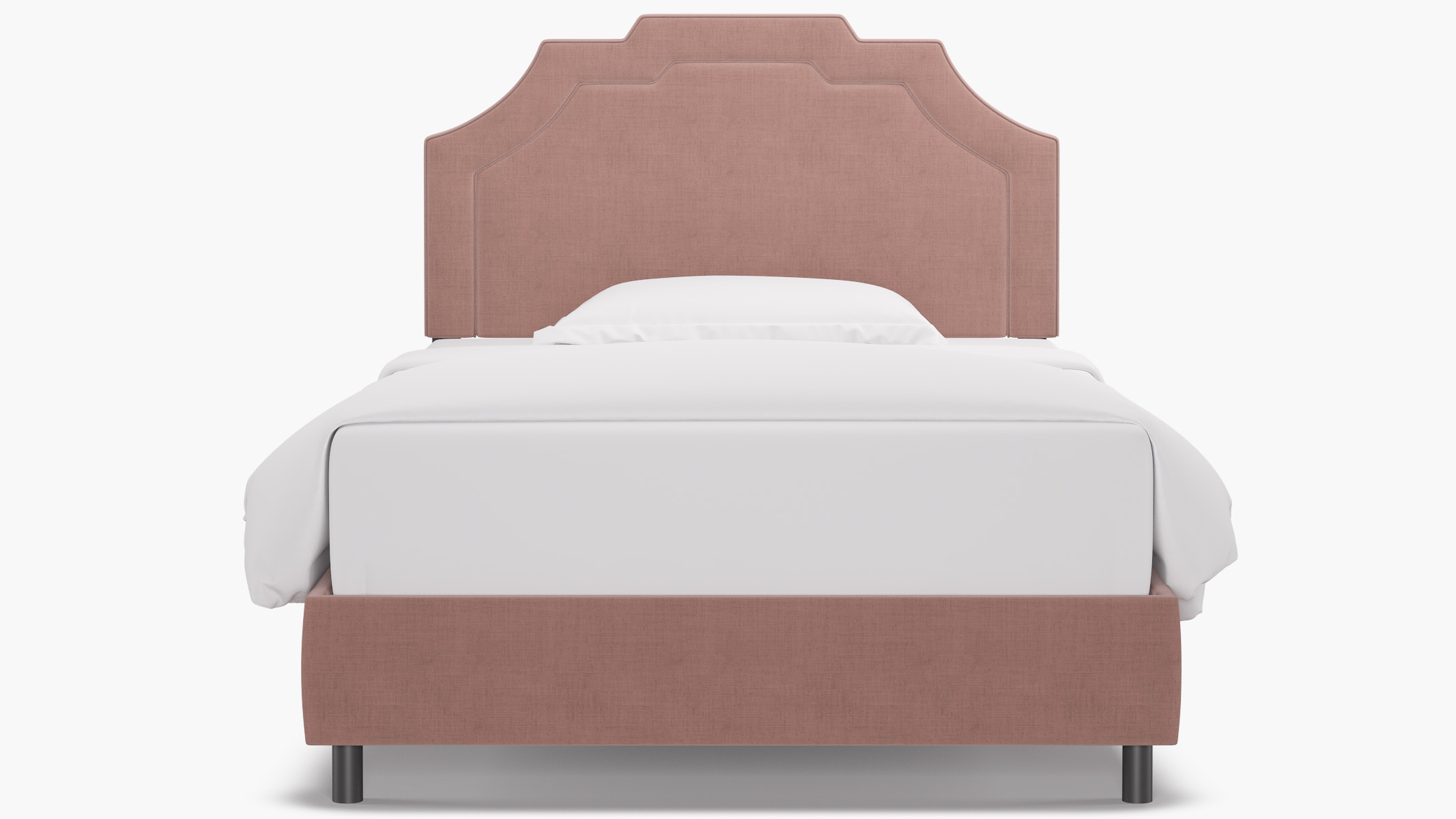 Art Deco Bed | Full | Blush Linen by The Inside