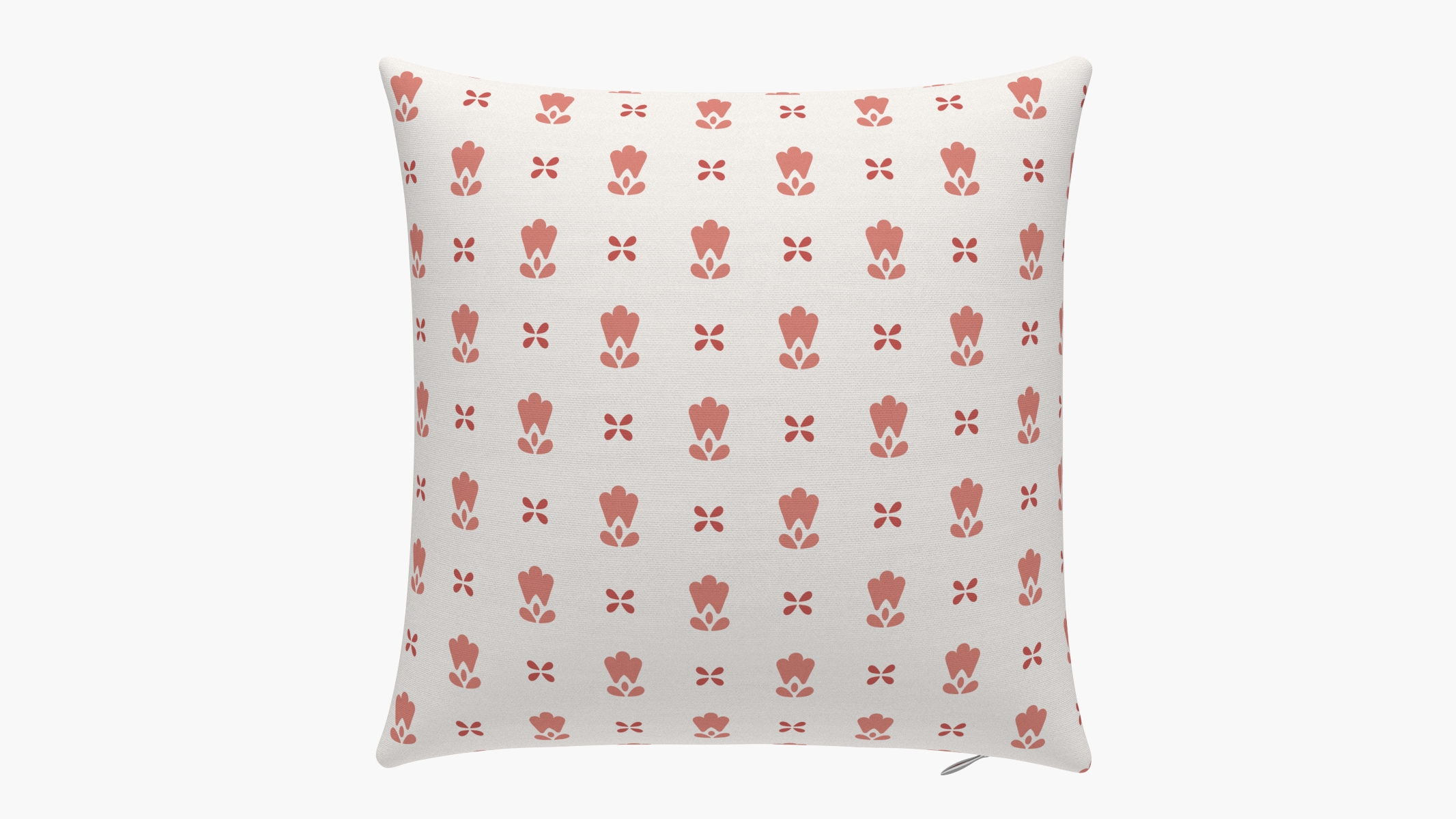 The Inside Throw Pillow 22" in Coral Mod Fleur, 22" x 22" Size